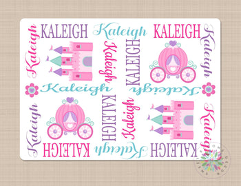 Princess Name Blanket Pink Purple Teal Baby Girl Monogram Blanket Castle Carriage Floral Kids Bedroom Bedding Decor Baby Shower Gift B114