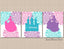 Princess Nursery Decor Wall Art Pink Purple Teal Floral Cinderella Castle Flowers Name Monogram Sisters Twins Birthday C352