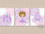Princess Nursery Decor Wall Art Pink Purple Teal Floral Princess Girl Bedroom Decor Flowers Castle Carriage   f C798