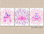 Princess Nursery Wall Art Pink Purple Lavender Floral Castle Crown Carriage Flowers Girl Bedroom Decor  Shower Gift  C245