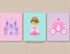 Princess Nursery Wall Art Pink Purple Teal Girl Bedroom Decor Princess Castle Carriage Polkadots Room Bathroom  C243