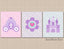 Princess Nursery Wall Art Purple Pink Teal Gray Princess Girl Bedroom Decor Castle Crriage Glowers Floral Hearts  C241