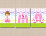 Princess Wall Art Castle Carriage Hearts Girl Bedroom Decor C937