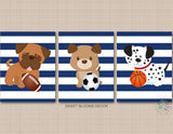 Puppy Nursery Wall Art Sports Nursery Decor Bow Wow Buddies Dogs Kids Room Decor Soccer Basketball Football Room C845-Sweet Blooms Decor
