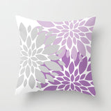 purple gray floral pillow