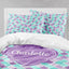Purple Teal Mermaid Scales Kids Bedding Set Comforter Pillow Shams  103