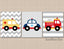 Rescue Vehicles Nursery Wall Art Decor Fire Truck Police Car Ambulance Transportation Rescue Bots Baby Shower Gift  C25.