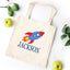Rocket Space Tote Bag Personalized Kids Canvas School Bag Custom Preschool Daycare Toddler Beach Totebag Birthday Gift Library T128