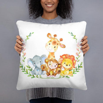 Safari Animals Pillow Animals Nursery Pillow Jungle Animals Nursery Decor Watercolor Animals Pillow Nursery Bedding Baby Shower Gift 128-Sweet Blooms Decor