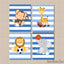 Safari Animals Sports Nursery Decor Baby Boy Bedroom Decor Future All Star Navy Blue Stripes Monkey Lion Elephant   C489