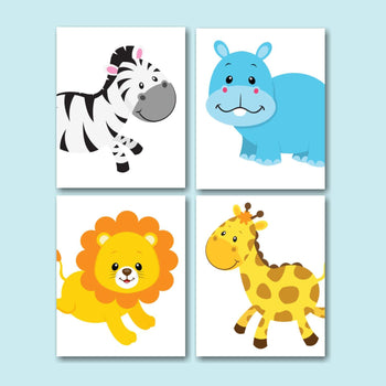 Safari Nursery Wall Art Jungle Animals Nursery Decor,Zoo Animals Nursery Wall Art,Safari Nursery Decor,Animals Bathroom Modern Simple C264-Sweet Blooms Decor