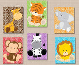 Safari Nursery Wall Art,Jungle Animals Nursery Wall Art,Neutral Animals Nursery Wall Art,Safari Nursery Decor oy Girl Neutral C408-Sweet Blooms Decor