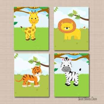 Safari Nursery Wall Art,Jungle Animals Nursery Wall Art,Zoo Animals Nursery Wall Art,Safari Nursery Decor,Animals Baby C465-Sweet Blooms Decor