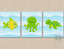 Sea Animals Nursery Wall Art Ocean Nursery Decor Blue Green Yellow Turtle Fish Octopus Baby Boy Bedroom  Turtle Reef  C707