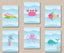Sea Animals Nursery Wall Art,Under the Sea Nursery Wall Art,Girl Sea Animals Nursery Decor Sea Animals Bathroom Decor Girls C667