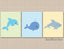 Sea Animals Nursery Wall Art,Whale Shark Dolphin Wall Art,Fish Nursery Art,Ocean Dreams,Blue Green Nursery  C412