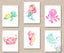 Sea Animals Wall Art Decor Mermaid Under the Sea Nursery Wall Art Girl Bedroom Decor Bathroom Wall Art Sea Animals Watercolor  C759