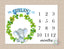 Shamrocks Milestone Blanket Elephant Baby Boy Blue Green Saint Patricks Day Irish St Patrick's Day Clover Wreath Monthly Growth Tracker B246