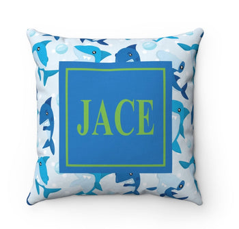 Sharks Throw Pillow Kids Pillow Shark Bedroom Decor Navy Blue Green Nursery Decor Kids Decorative Pillow P159-Sweet Blooms Decor