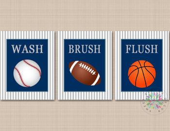 Sports Bathroom Wall Art Kids Sports Bathroom Decor Soccer Football Baseball Basketball Bathroom Boy Sports Decor PRINTS or CANVAS 183-Sweet Blooms Decor