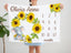 Sunflower Elephant Milestone Blanket Flowers Wreath Monthly Growth Tracker Newborn Gift  Baby Girl Name Baby Shower Gift B1124