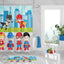 Superhero Shower Curtain Bathroom Decor Kids Shower Curtain Super Hero City Skyline Boy Bathroom Baby Bath Mat Brothers S131