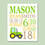 Tractor Birth Print,Trucks Nursery,Tractor Birth Announcement,Tractor Baby ,Tractor Decor,Tractor Nursery -PRINT OR CANVAS