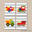 Transportation Nursery Wall Art Bedroom Decor Planes Train Fire Truck Dump Truck Booys Bedroom Decor Wall Art  C300