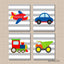Transportation Nursery Wall Art Cars Planes Train Dump Truck Kids Room Bedroom Decor Baby Boy Nursery Baby Shower Gift  C444