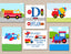Transportation Nursery Wall Art Construction Planes Trains Fire Trucks Mixer and Toys Road Signs Name Boy Bedroom Decor C632
