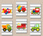 Transportation Nursery Wall Art Decor Transportation Kids Wall Art Planes Train Fire Truck Dump Truck Mixer Construction Wall Art C300