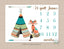 Tribal Fox Milestone Blanket Teepee Hut Woodland Baby Blanket Tribal Tipi Arrows Baby Gift  Woodland Monthyl Blanket Baby Shower Gift 727