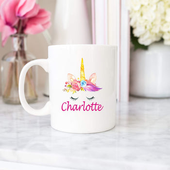 Unicorn Mug Personalized Kids Mug Name Monogram Custom Mug Camp Mug Ceramic Mug Birthday Gift Birthday Favors M102
