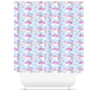 Unicorns Shower Curtain Rainbows Unicorn Bathroom Bath Mat Towel Modern Girl Baby Bath Cuartain S153
