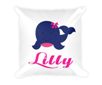 Whale Throw Pillow Whale Girl Nursery Decor Whale Kids Room Decor Pink Navy Whale Baby Pillow Nautical Throw Pillow Baby Whale Bay Blanket-Sweet Blooms Decor