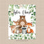 Woodland Animals Baby Boy Name Blanket Personalized Eucalyptus Greenery Leaves Trees Bear Fox Raccoon Deer Bunny Owl Baby Shower Gift B1217