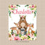 Woodland Animals Baby Girl Name Blanket Blush Pink Coral Floral Newborn Monogram Flowers Baby Shower Gift Animals Nursery Bedding B1015