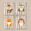 Woodland Animals Nursery Wall Art Woodland Baby Boy Bedroom Decor Brown Birch Trees Forest Owl Fox Baby Shower Gift  C321