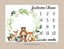 Woodland Milestone Blanket Baby Boy Monthly Growth Tracker Personalized Woodland Animals Blanket Newborn Photo Prop Baby Shower Gift  867