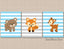 Woodland Nursery Wall Art Woodland Animals Bear Fox Deer Gray Blue Stripes Baby Boy Bedroom Decor Modern Simple  C225