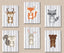 Woodland Nursery Wall Art Woodland Nursery Decor Forest Animals Gray Birch Trees  Nursery Modern Simple Neutral Baby Shower Gift C315