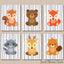 Woodland Nursery Wall Art Woodland Nursery Decor Gray Birch Trees Forest Baby Animals Boy Modern Simple Neutral  C318